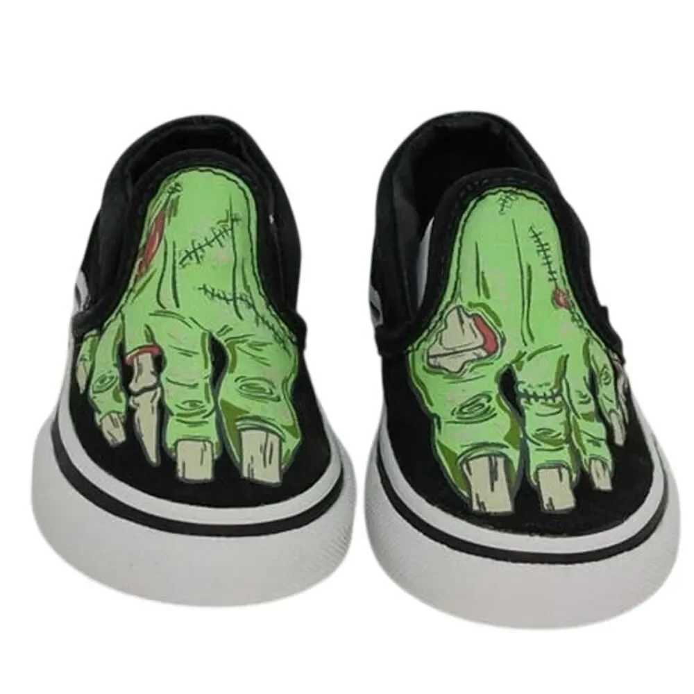 VANS MONSTER FEET Rare Toddlers Black & Green Sneakers - Size: 4 1/2T